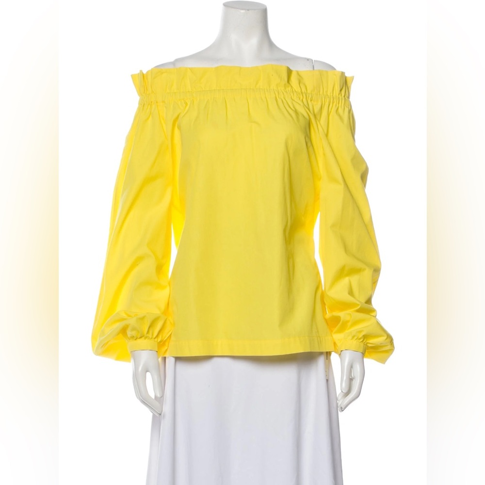 marimekko off the shoulder long sleeve yellow blouse